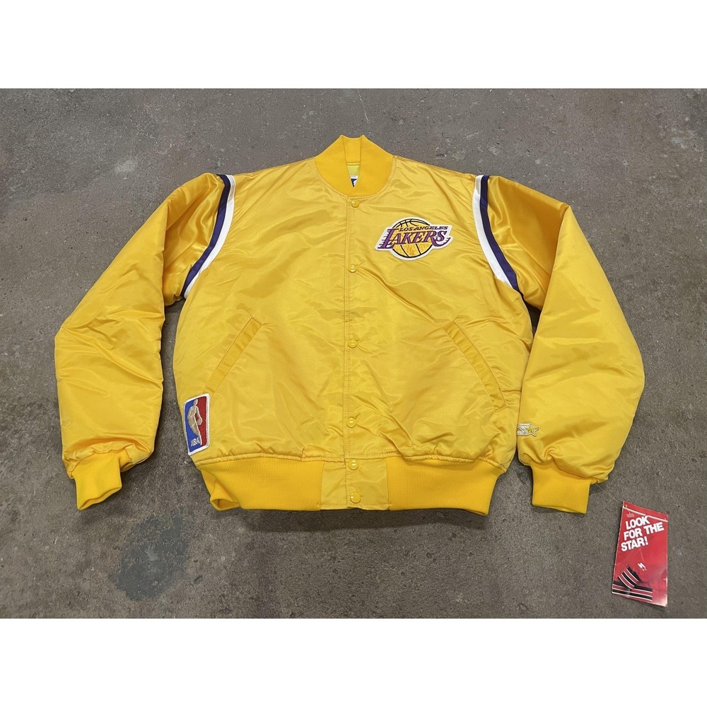 Vintage Los Angeles Lakers Jacket Mens Large Yellow NBA Basketball Starter‎ 90s
